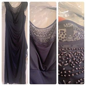 Blue navy long dress